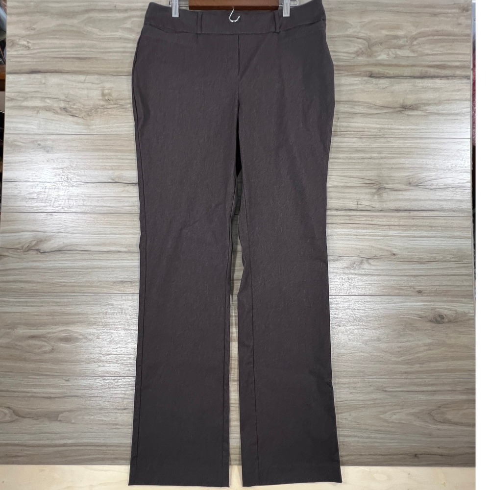 Rekucci Ease into Comfort Heather Brown Straight Leg Dress Pants Womens 16T Tall